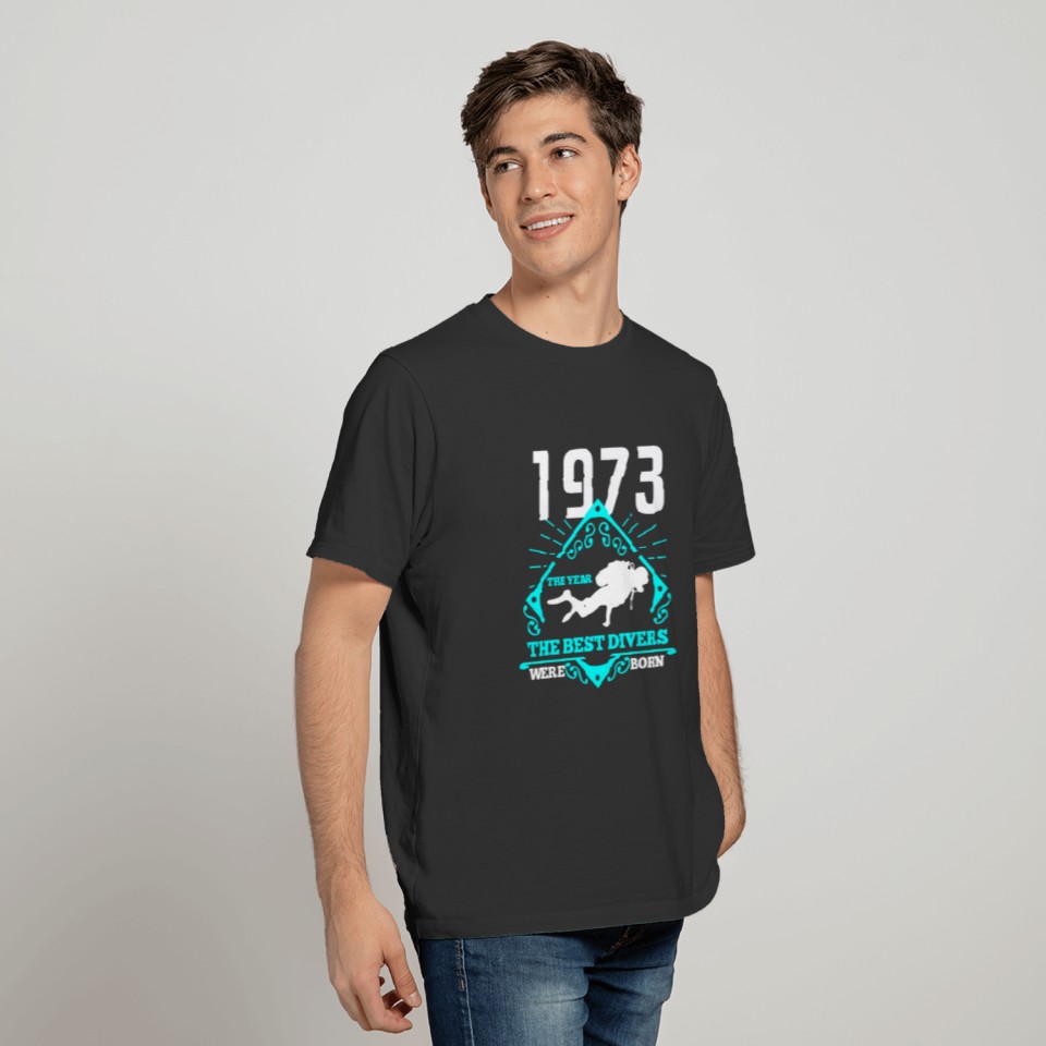 Scuba Diving 1973 Birthday Present Diver Gift T-shirt