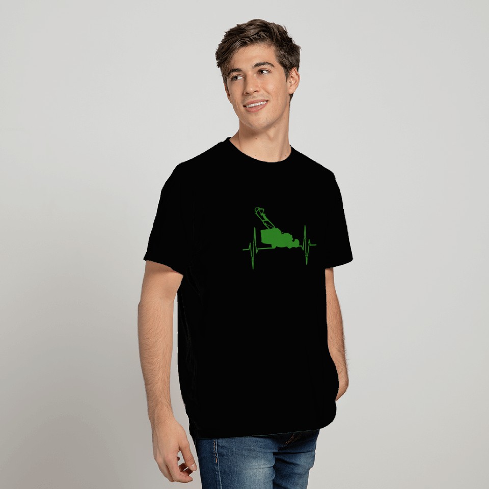 Lawn Mowing Lawn Mowing EKG Line Gift T Shirts