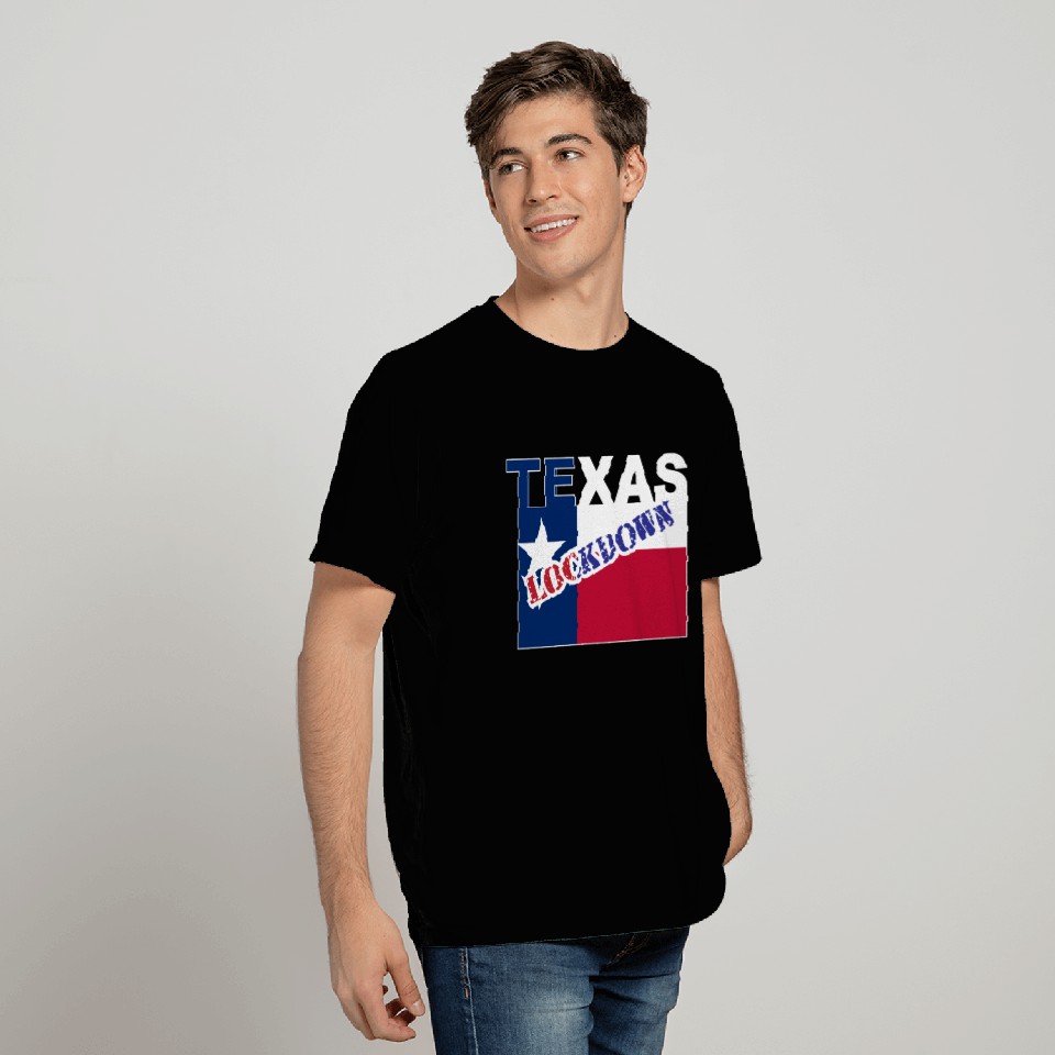 Texas Lockdown With Text And Flag T Shirts