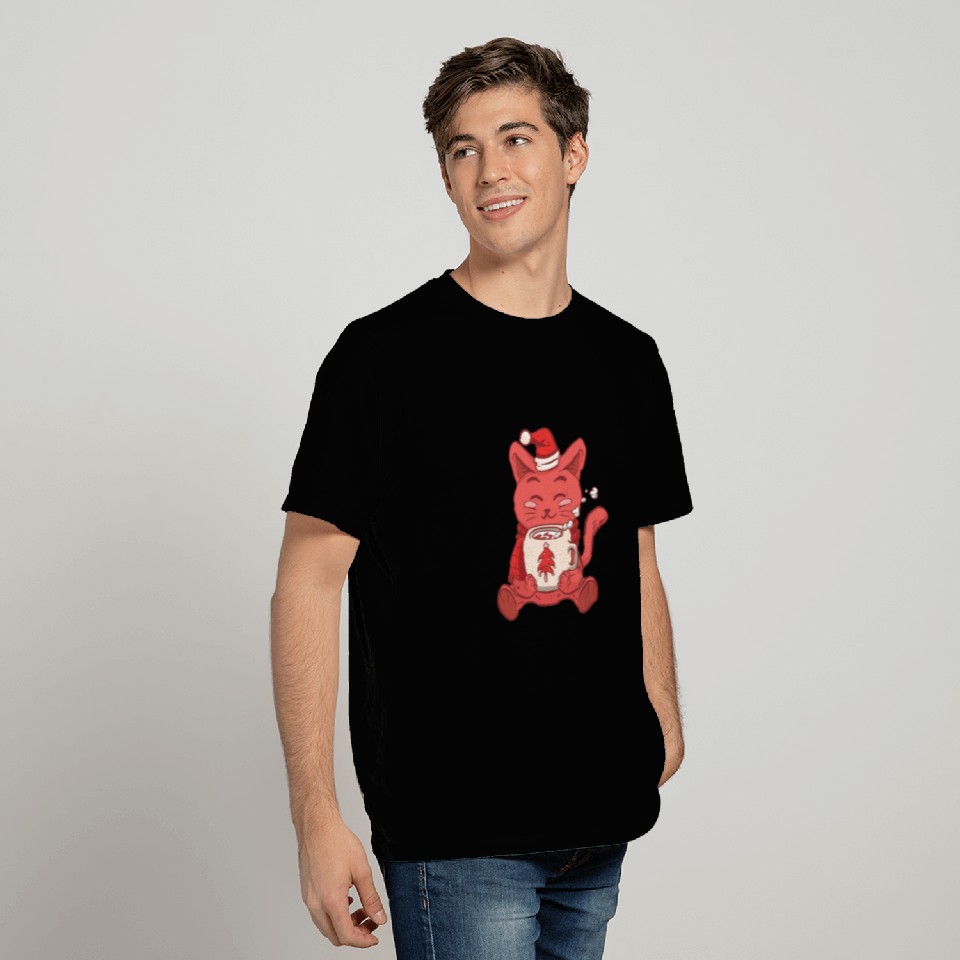 Hot Chocolate Winter Cat T Shirts