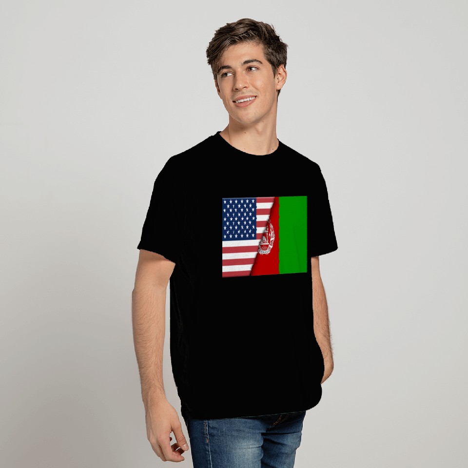 USA Flag Afghanistan Afghani Flag Immigrant T Shirts