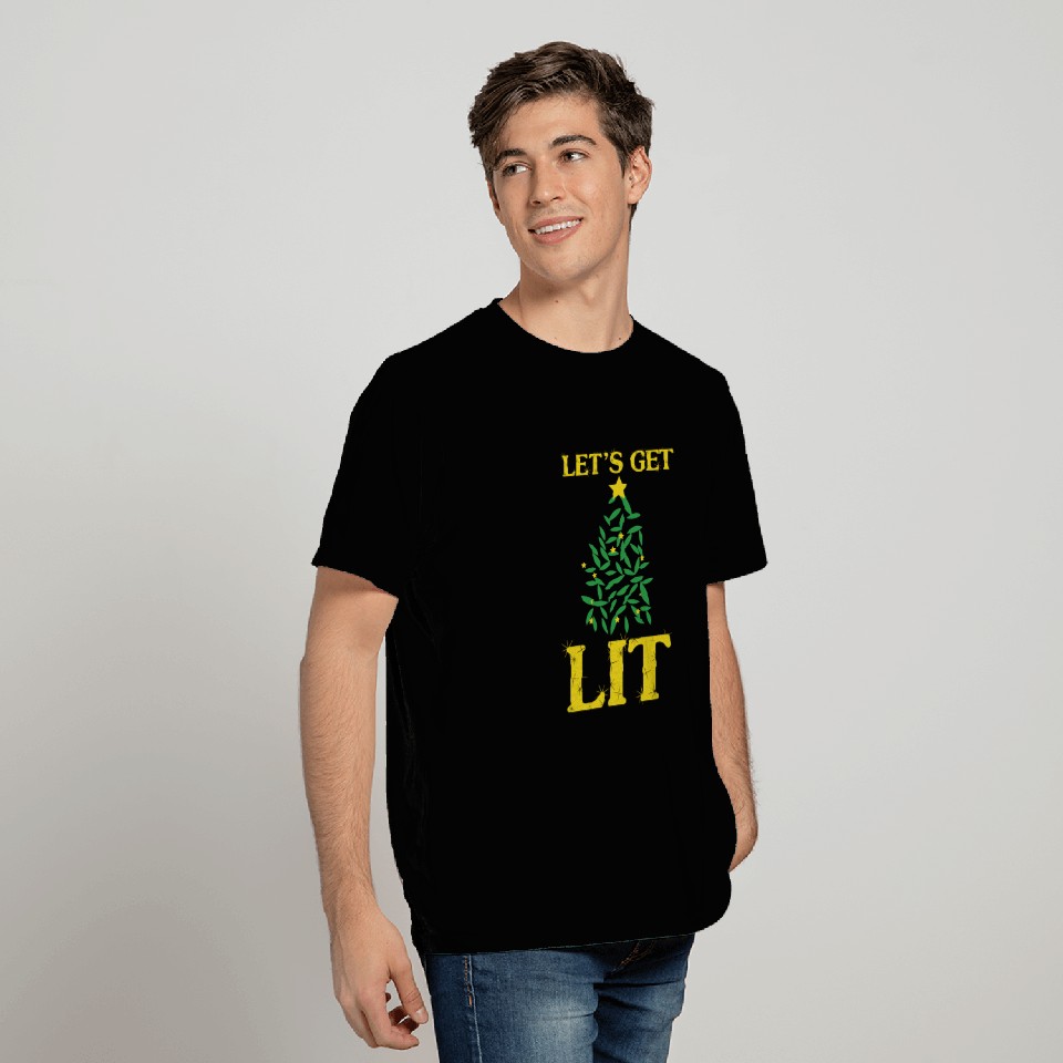 Merry Christmas Lets Get Lit T Shirts