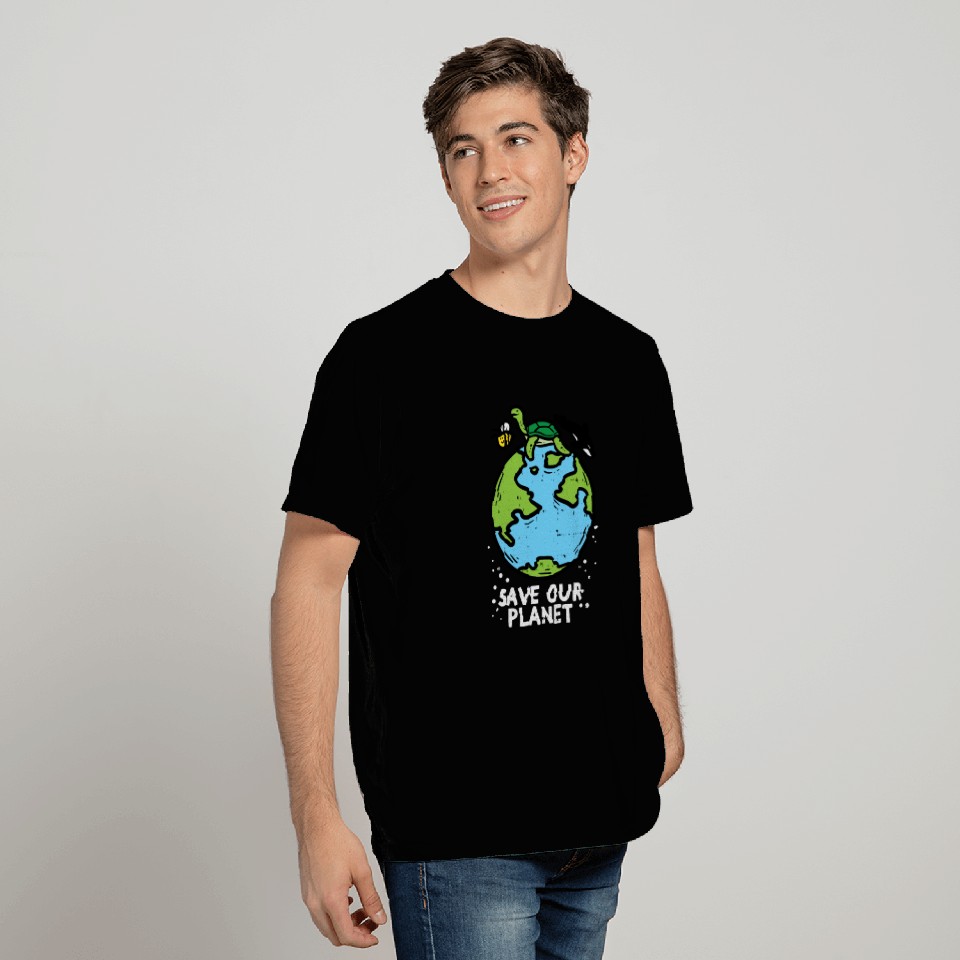 Save Our Planet Bees Turtle Orca Cute Earth Day T Shirts