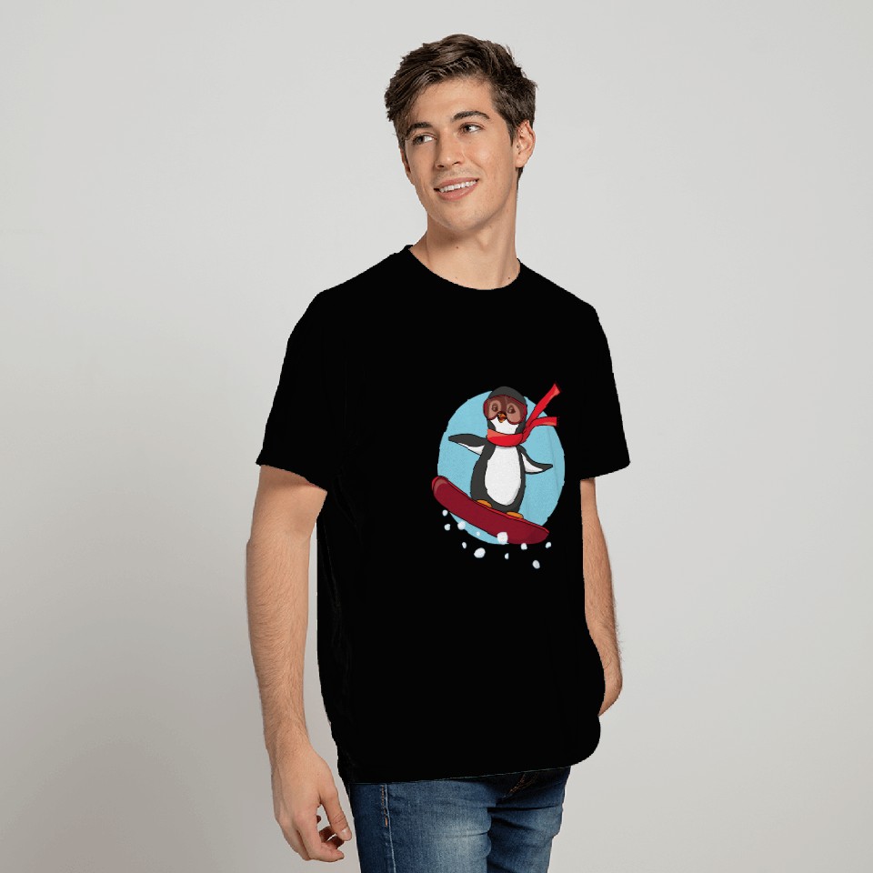 Snowboarding Penguin T Shirts