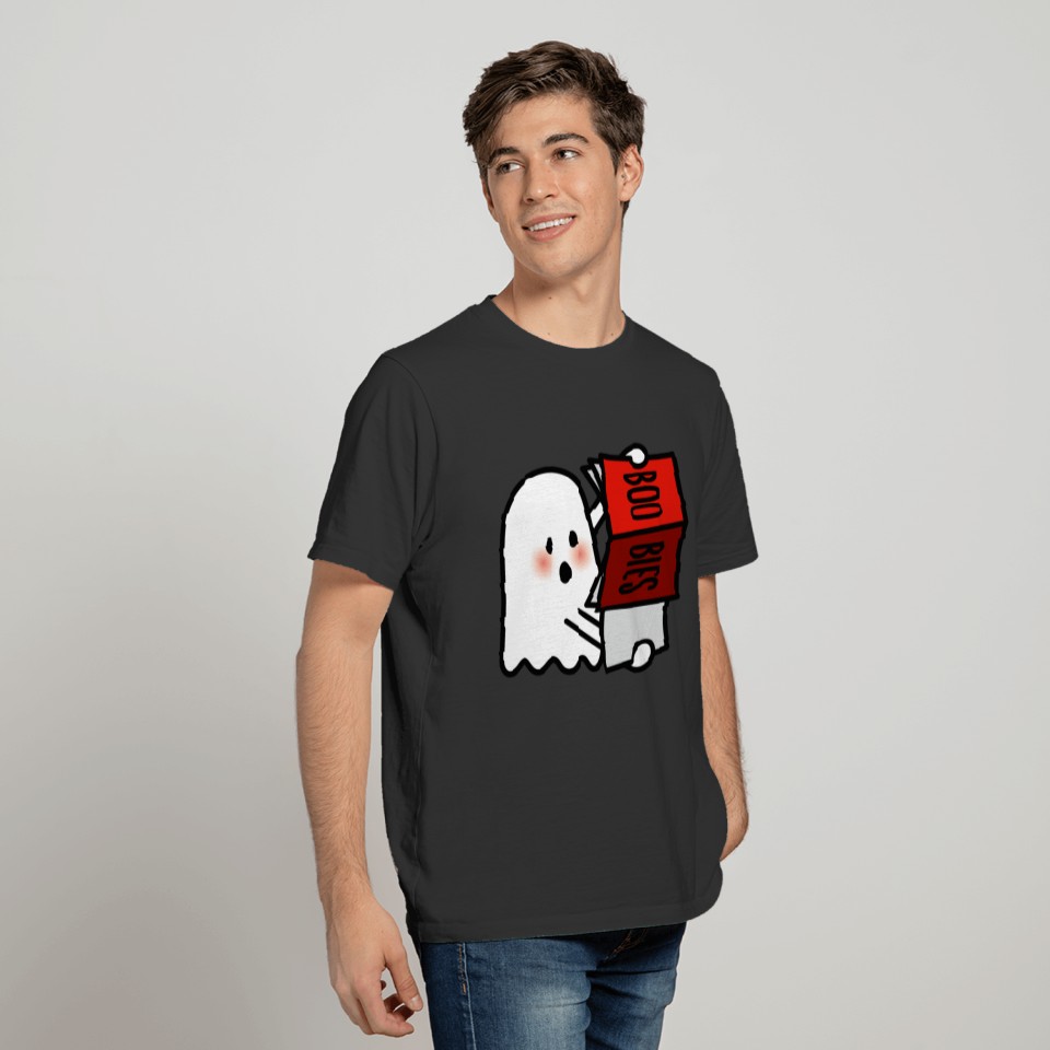 Boobies BOO BIES ghost centerfold Funny Halloween T-shirt