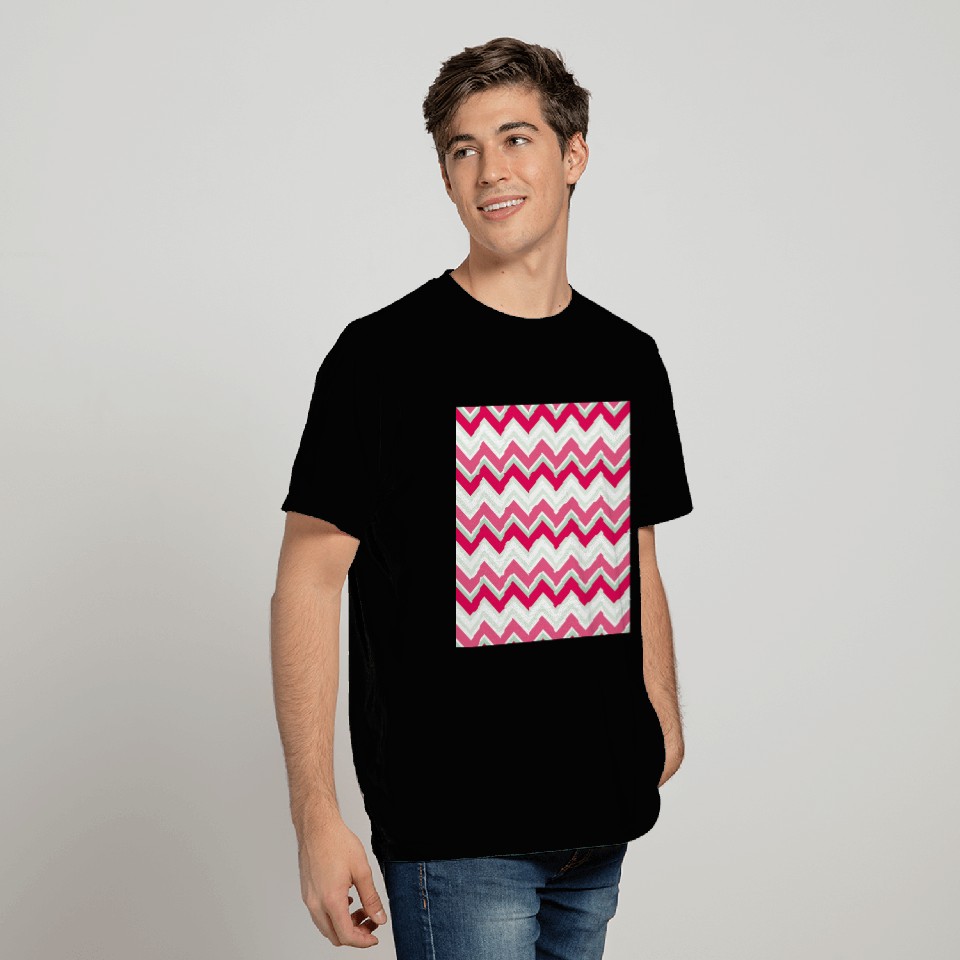 Pink Chevron Pattern T Shirts