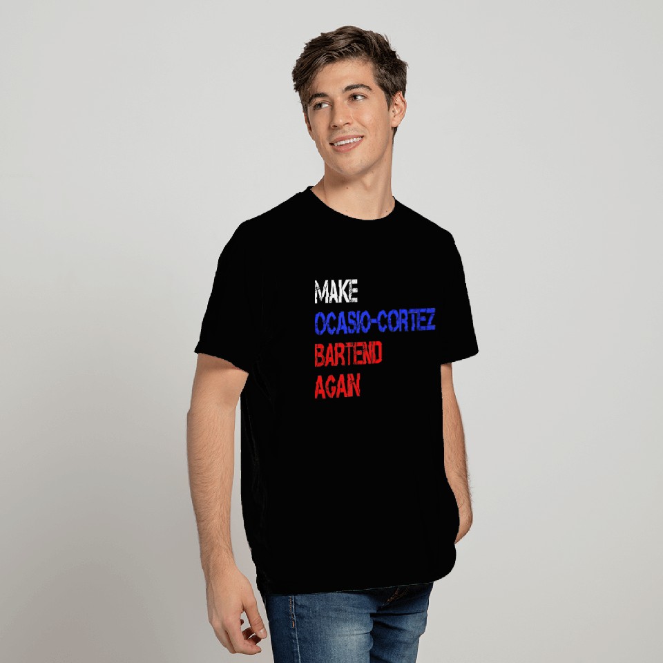 Funny Political Conservative AOC bartend gift idea T Shirts