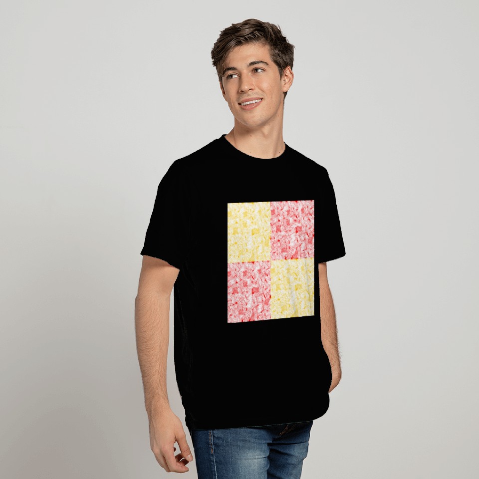 yellow+red flower plants tropical pattern T Shirts