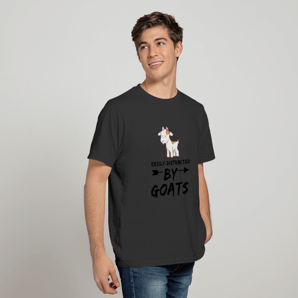 Easily Distracted By Goats Vintage Farmer Gift T-shirt