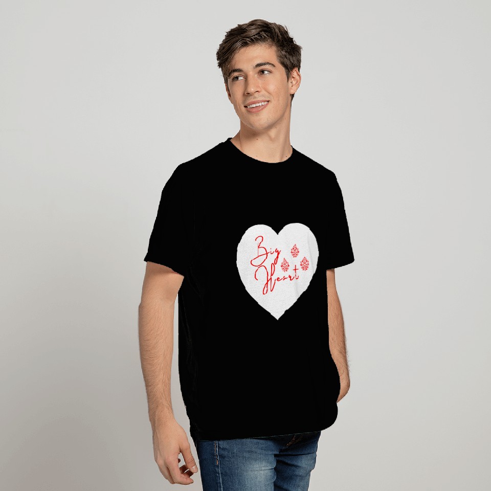 Big Heart with Batik Design T Shirts