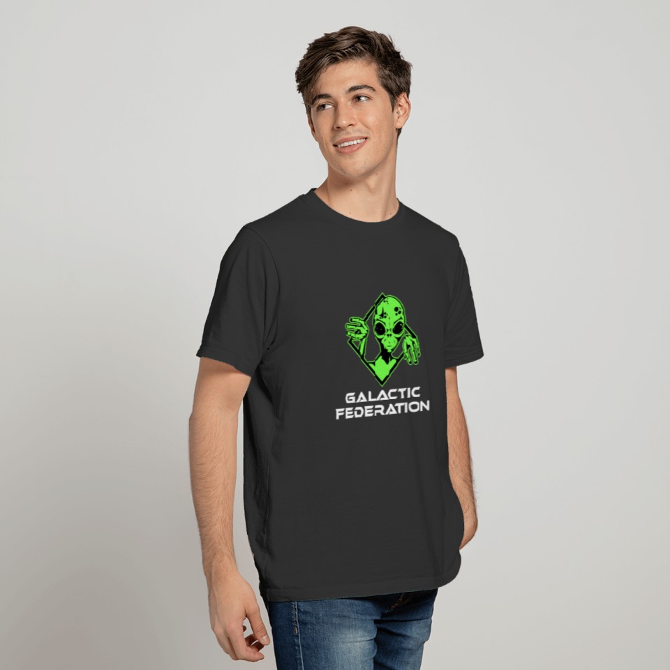 Funny Alien UFO Galactic Federation Alien Gifts T Shirts