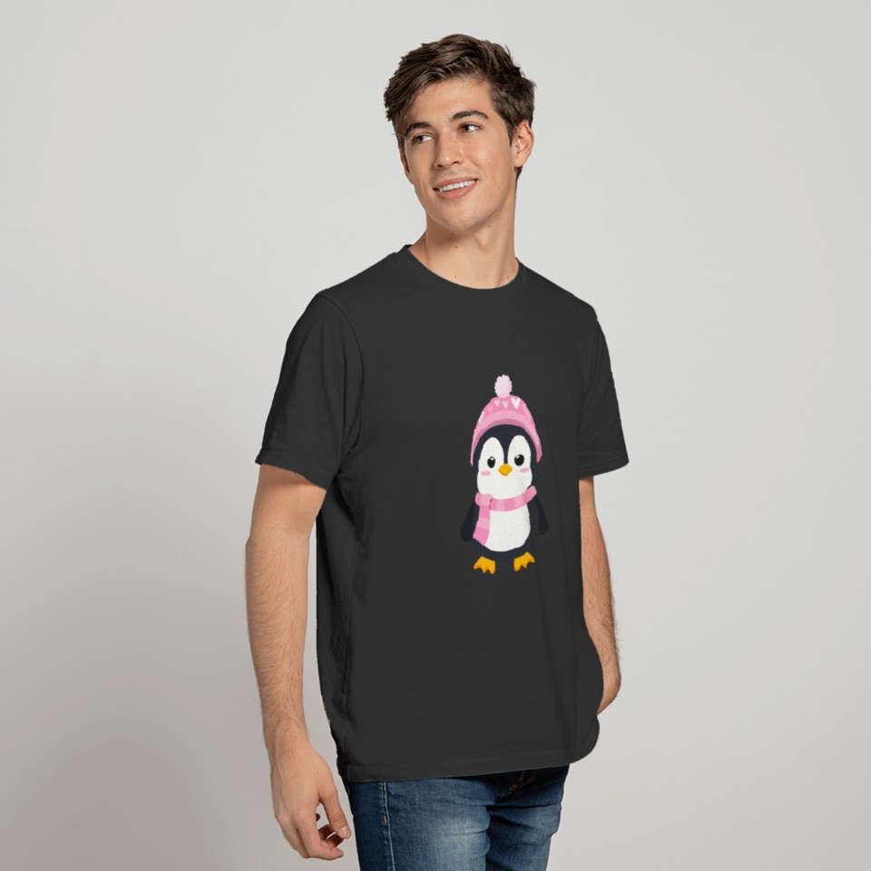 Valentine Penguin Hat T-shirt