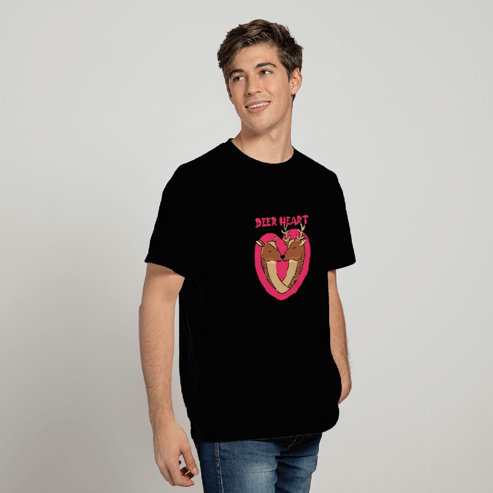 Deer Heart Valentine Gift T Shirts