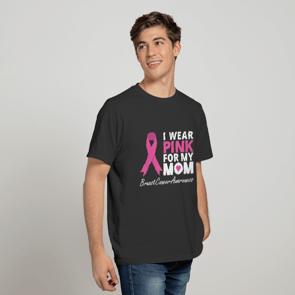 I Wear Pink For My Mom T Shirts Ribbon Family Love
