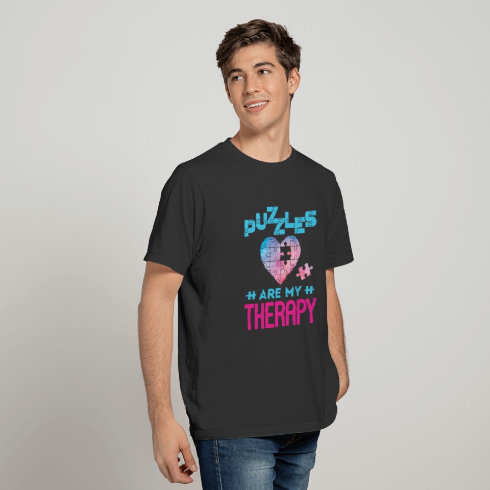 Puzzles Are My Therapy Jigsaw Puzzle Lover T-shirt