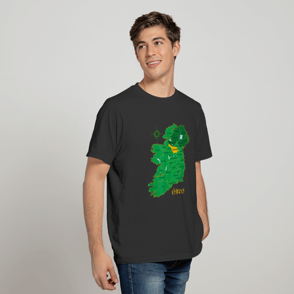 Cavan Ireland County Map Eire Irish Travel Celtic T-shirt