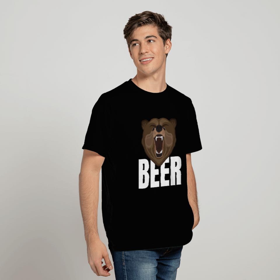 Beer Brown Bear Grizzly Brown Alcohol Drinking T Shirts