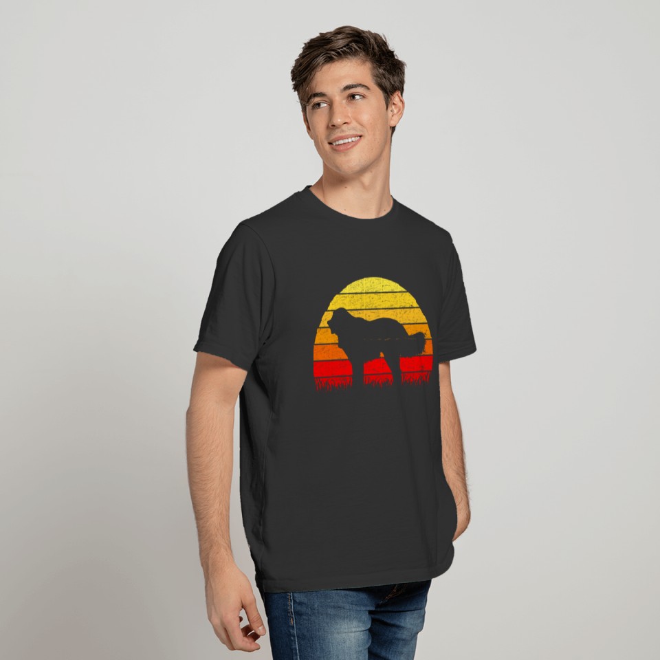 Landseer Dog Breed Sunset Silhouette T-shirt