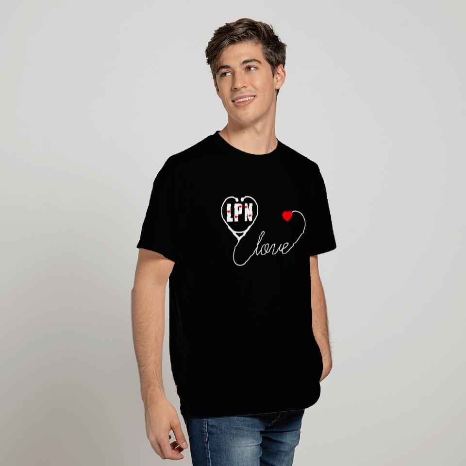 LPN Licensed Practical Nurse Stethoscope Valentine T Shirts