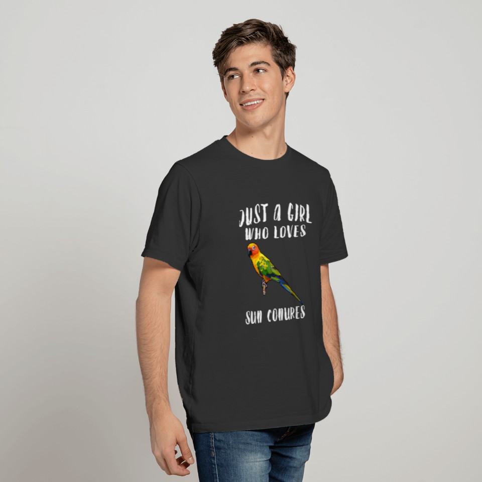 Just A Girl Who Loves Sun Conure Bird Lover Gift T-shirt