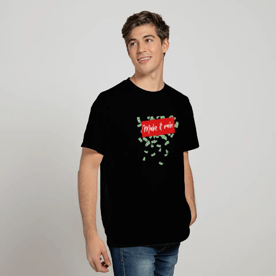 Make It Rain Cash Money Rain Red White Logo T Shirts