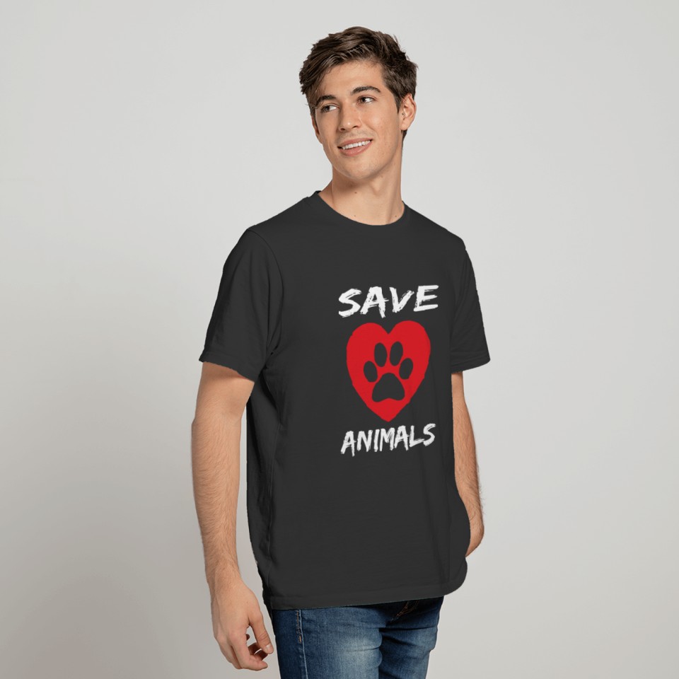 Save animals gift plants vegan saying T-shirt