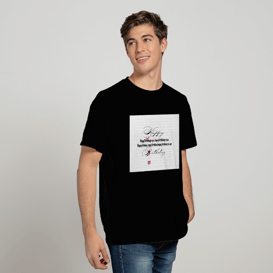 creative word art happy birthday T Shirts