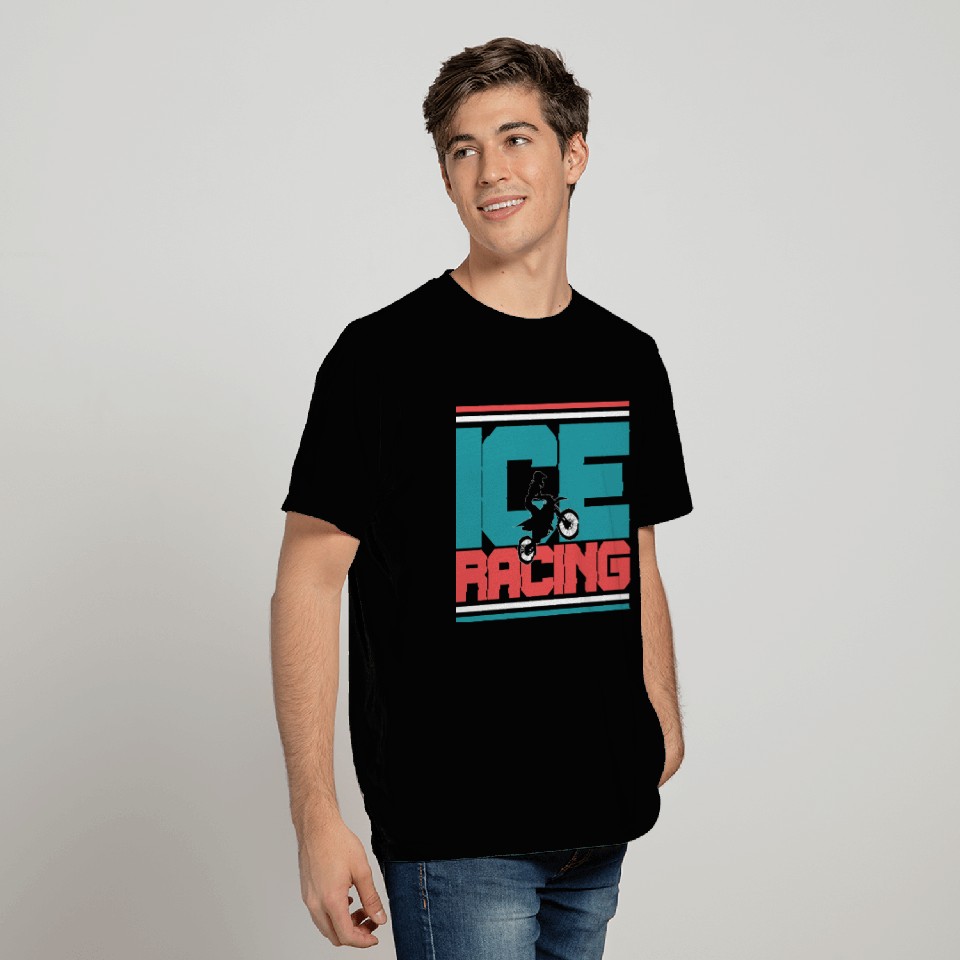 Ice Racing Motocross Biker Speedway T Shirts