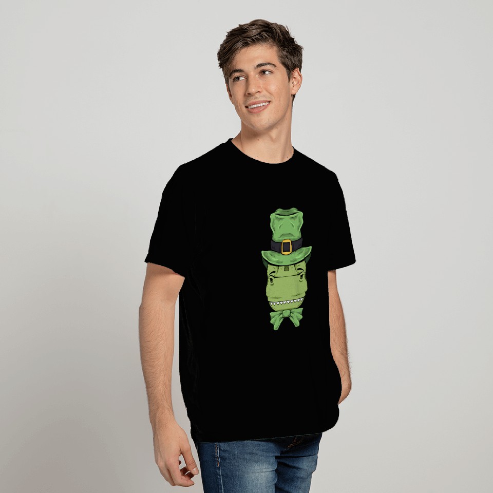 t rex st patrick day dinosaur fun design T Shirts
