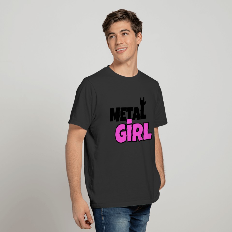 Heavy Metal Girl Maedel Woman T Shirts