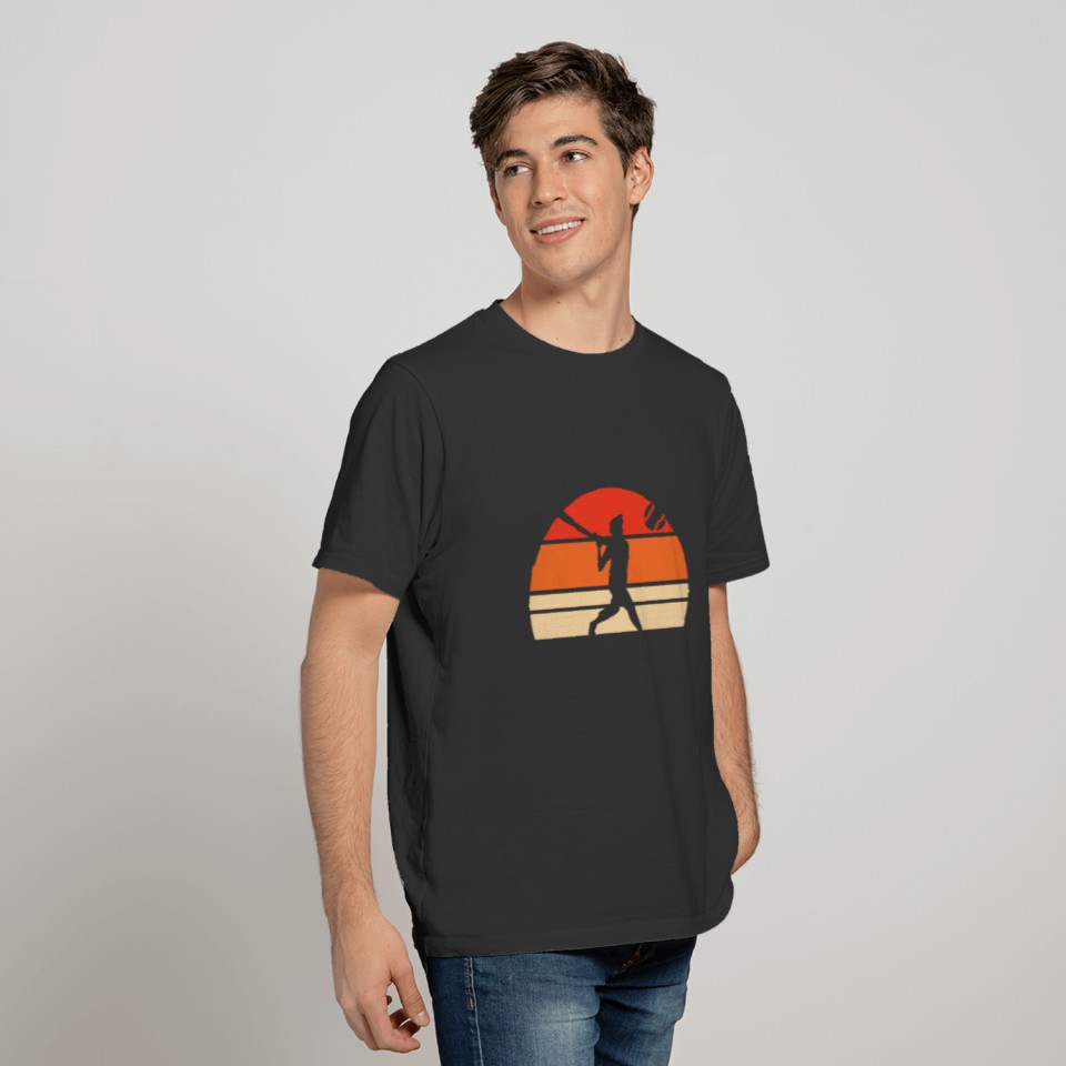 Retro Baseball Player Gift Idea Sun T-shirt