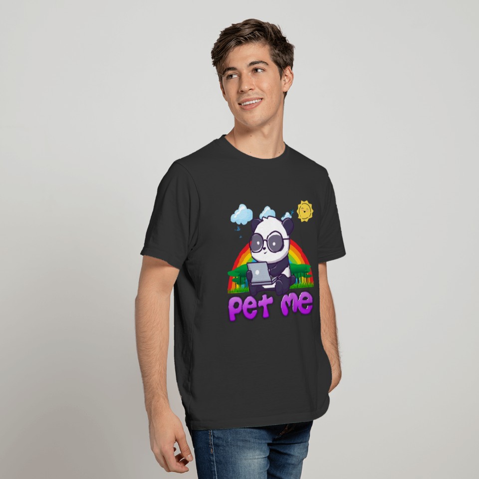 PET ME - Cute Nerdy Studying Panda T-shirt