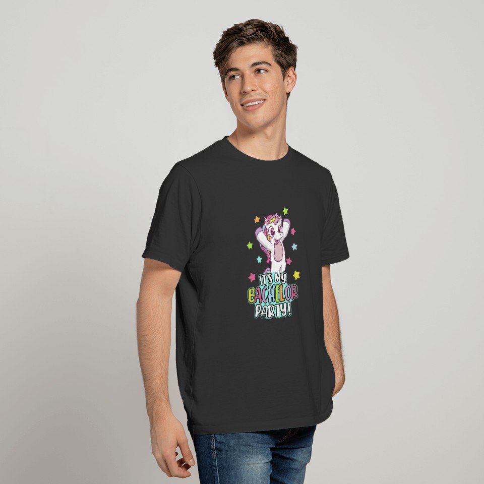 Bachelor Party Unicorn Gift BSc Saying T-shirt