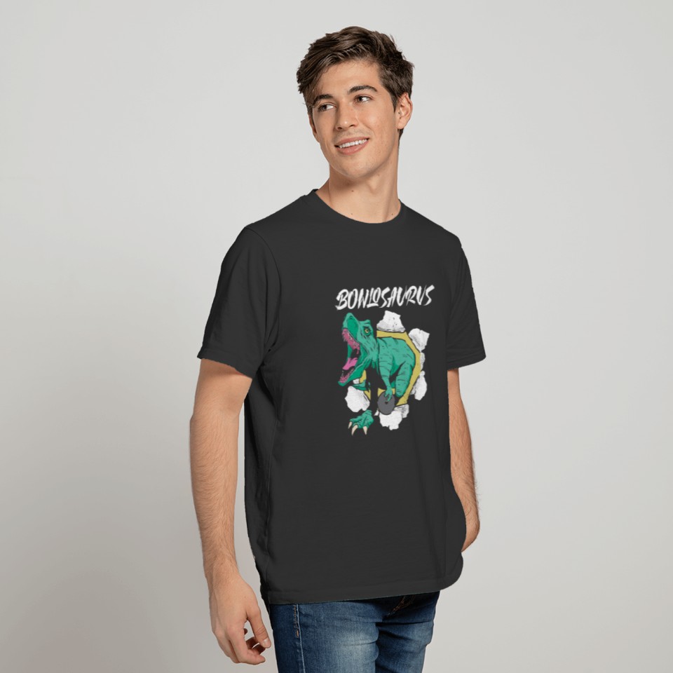 Bowlosaurus Bowling Ball Bowler Dinosaur T-rex T-shirt
