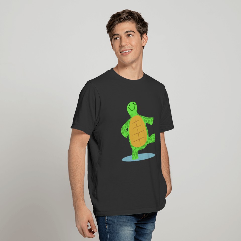 Hand drawn dancing turtle T-shirt