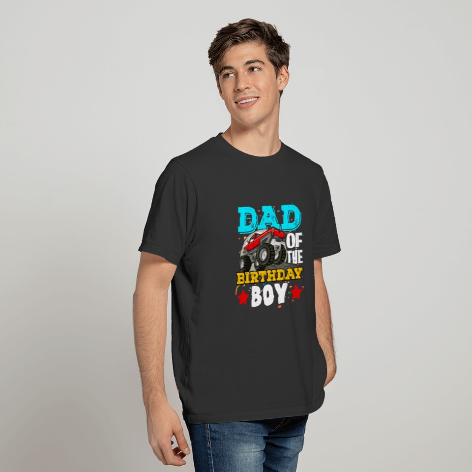 Mens Dad of the Birthday Boy Monster Truck Gift T-shirt