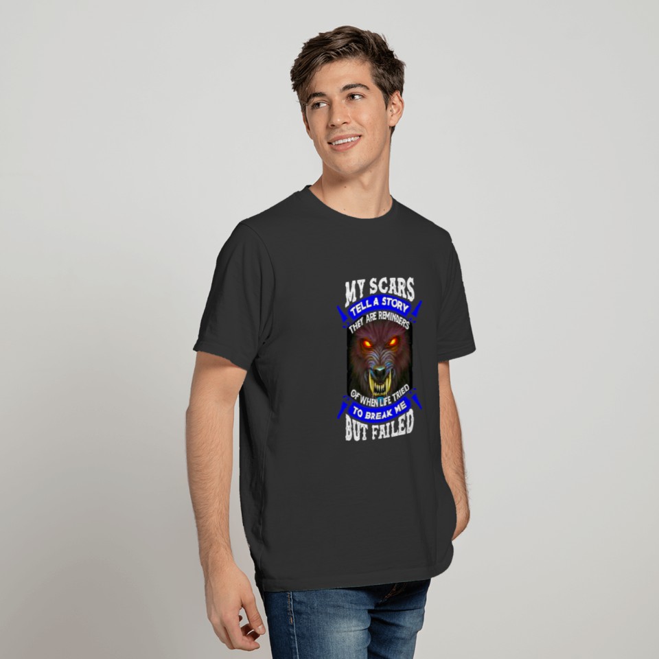 WOLF T SHIRT | MY SCARS TELL A STORY T-shirt