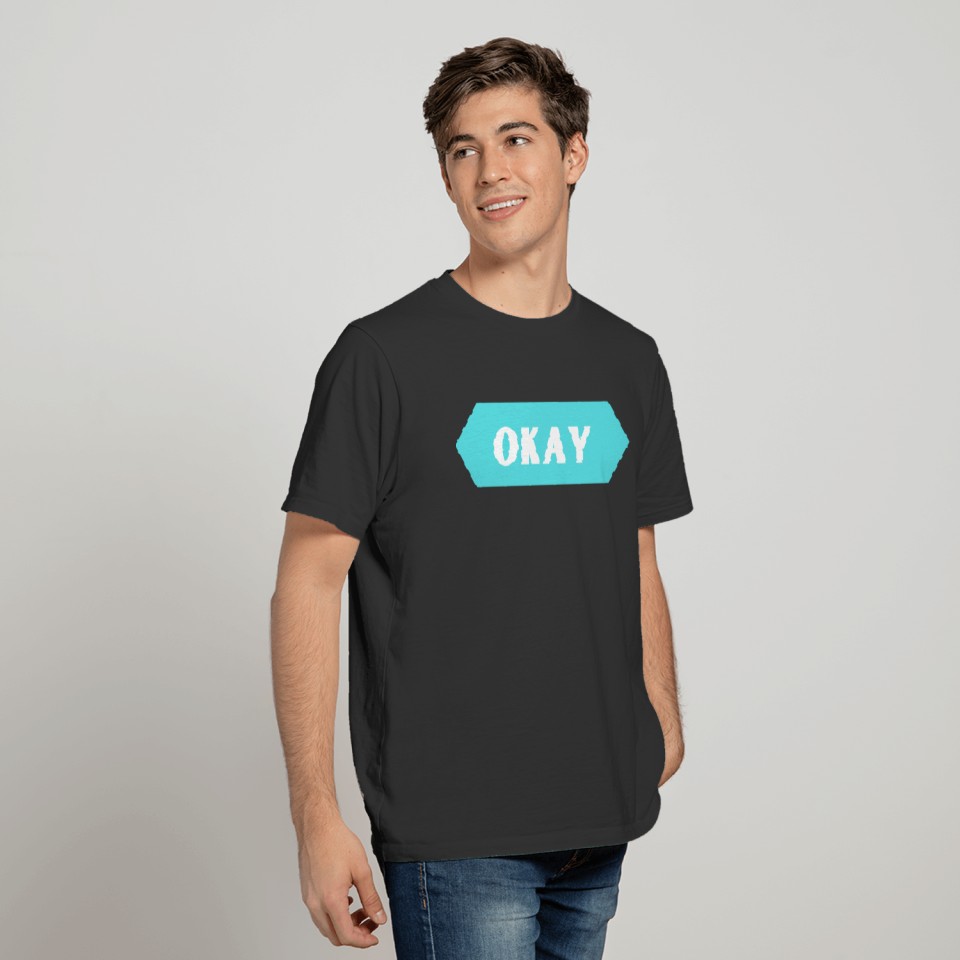 Okay Design cyan T-shirt