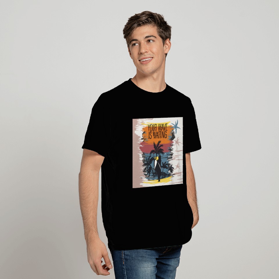 Surf Balance Sun Surfer Wave Ocean Collection T Shirts