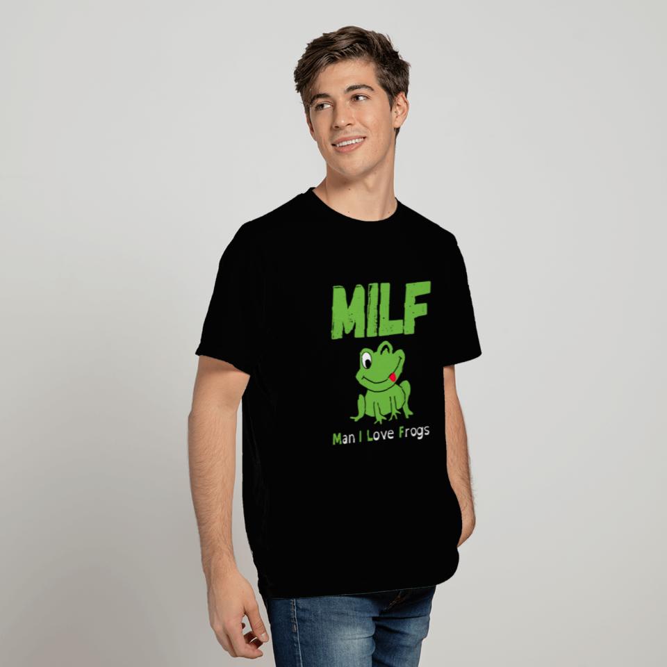 MILF (Man I Love Frogs) - Cartoon Frog Winking T Shirts