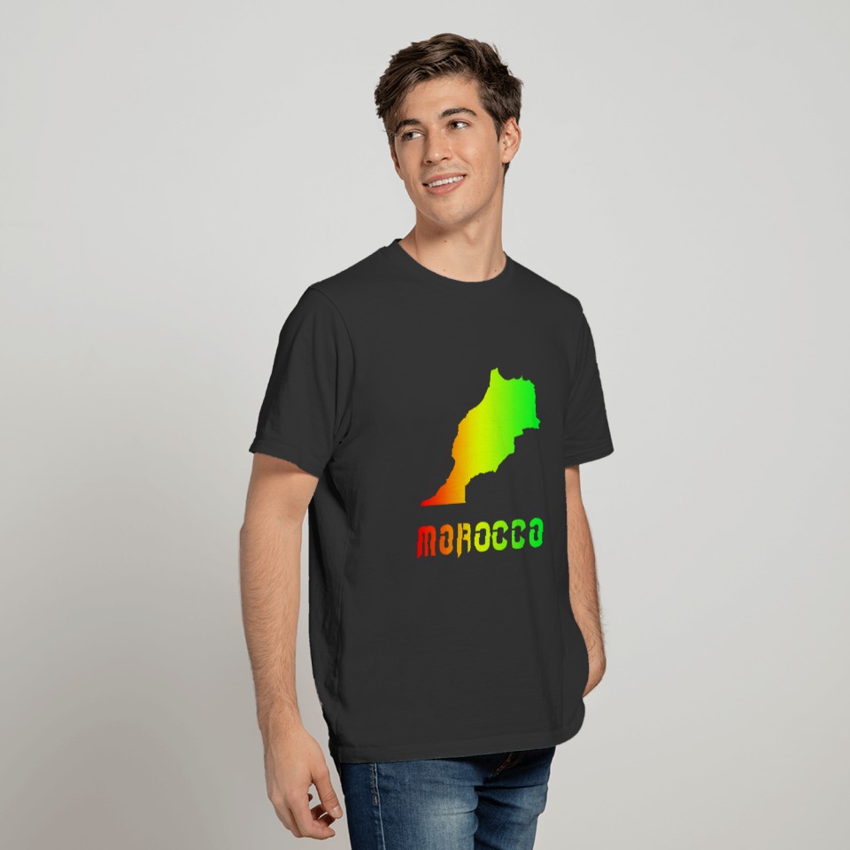 Morocco Rainbow Maps Design T-shirt