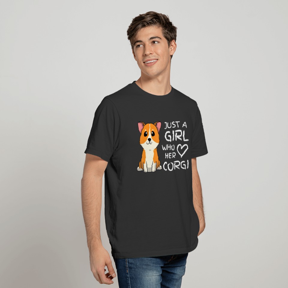Just a Girl Who Loves Her Corgi Dog Puppy T Shirts