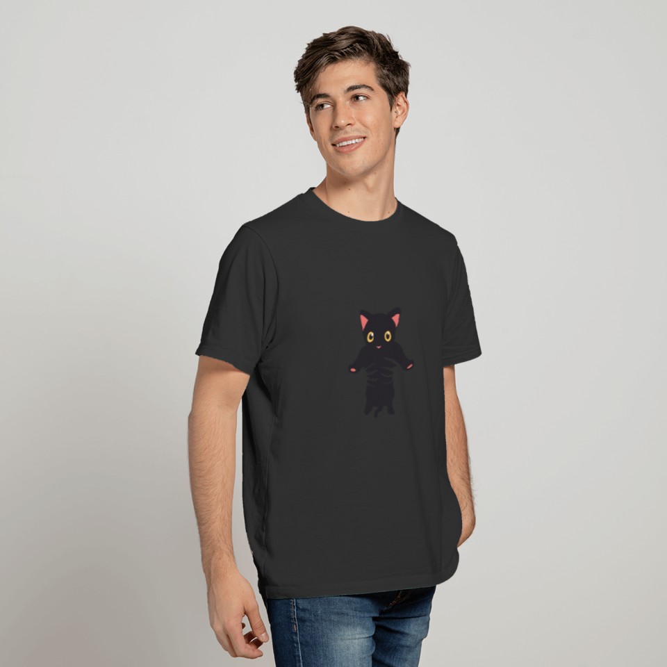 BLACK KITTY BEING HELD T-shirt