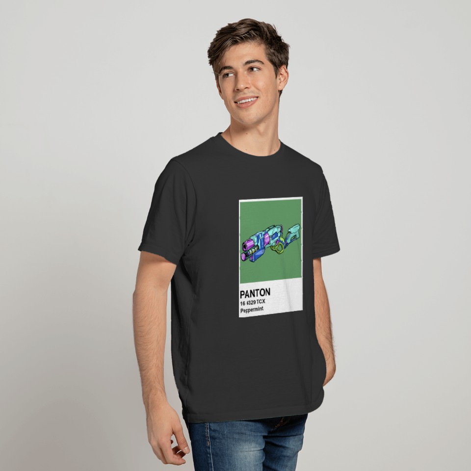 Green Background With Colorful Shotgun T-shirt