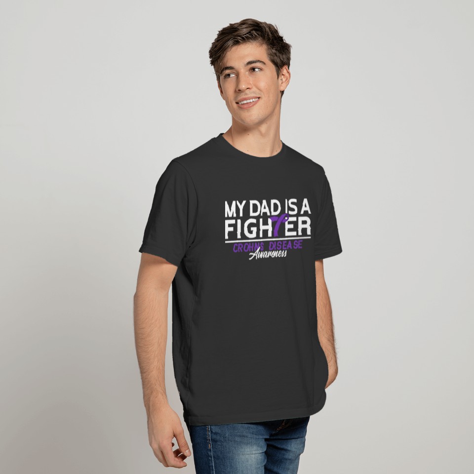Brave I Dad I Crohns IBD Awareness I Purple T-shirt