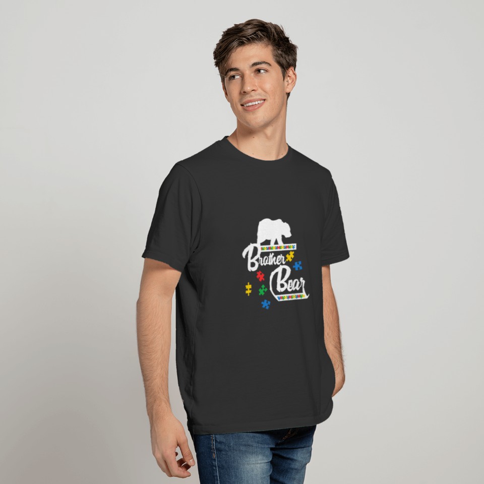 Brother Bear Autism Puzzle Awareness Bro Gifts Tee T-shirt