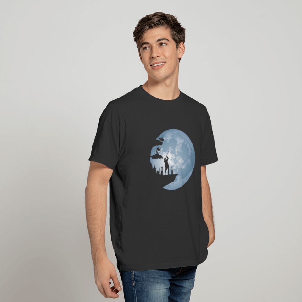 Hunter moon silhouette Gift for father T-shirt