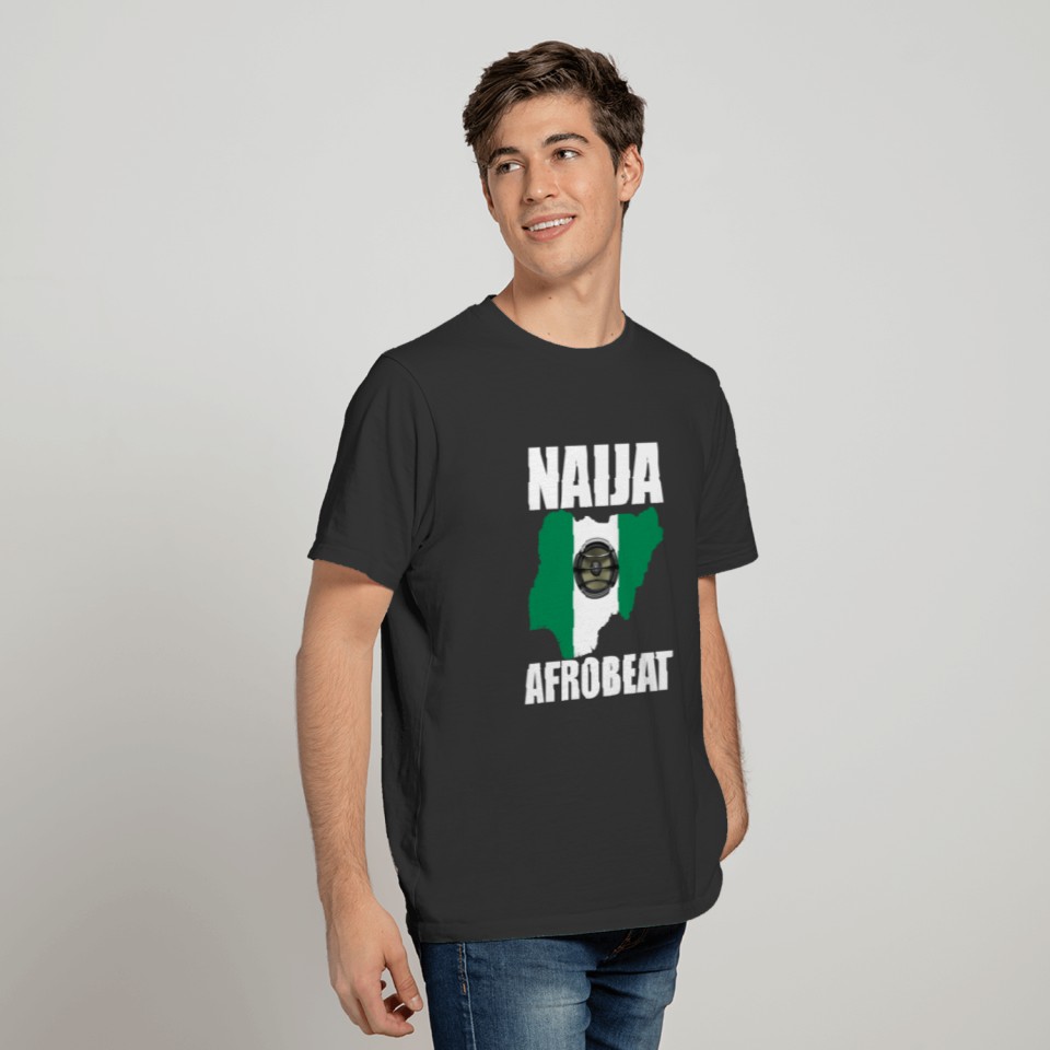 Afrobeat Swag Naija Afrobeat Nigeria Map Flag birt T-shirt