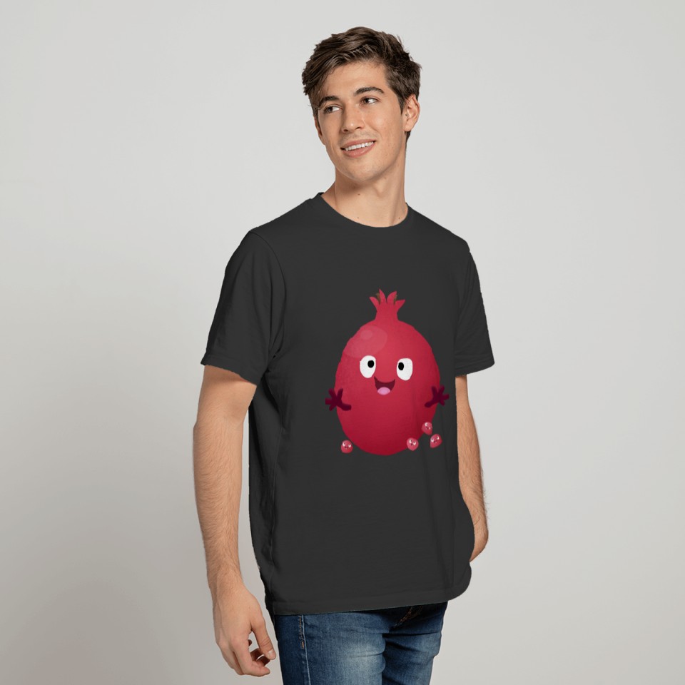 Cute happy pomegranate fruit cartoon T Shirts