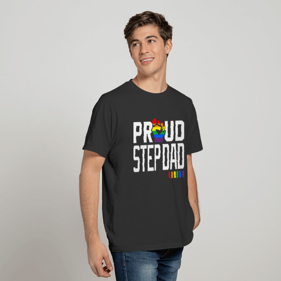 Proud Step Dad Gay Pride Month LGBTQ T T-shirt